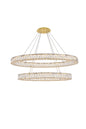 Monroe Integrated LED light Gold Chandelier Clear Royal Cut Crystal