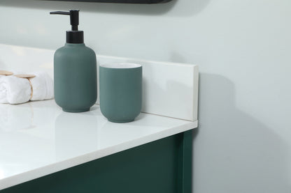 42 inch Single bathroom vanity in green with backsplash