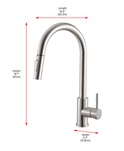 Jack Single Handle Pull Down Sprayer Kitchen Faucet in Brushed Nickel