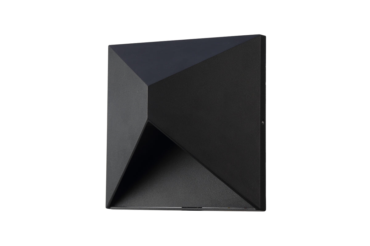 LED Outdoor Wall lamp L:W:8 H:8 9.5W 600LM 3000K black Finish Acrylic Lens