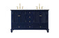 60 inch double bathroom vanity in blue