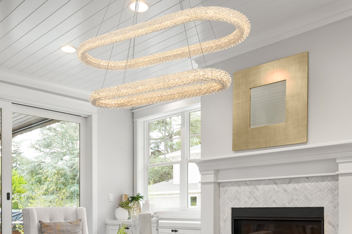 Bowen 42 inch Adjustable LED Chandelier in Chrome