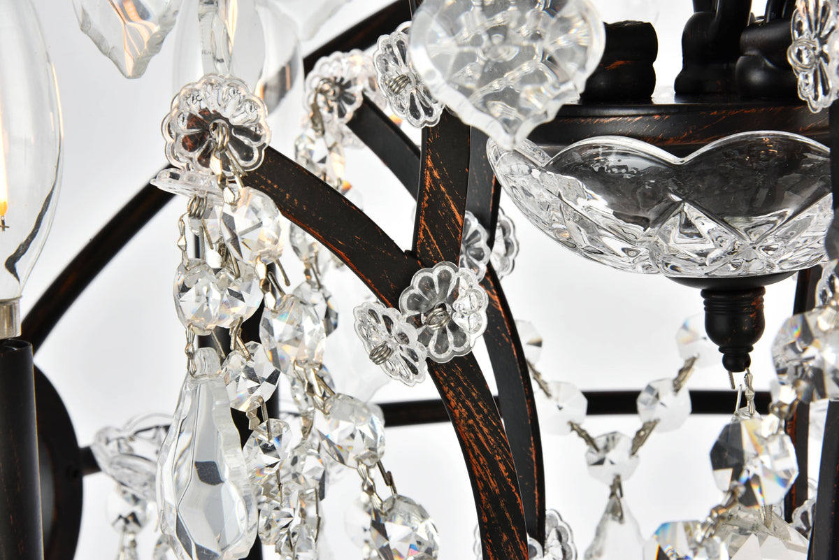 Geneva 5 light Dark Bronze Pendant Clear Royal Cut crystal