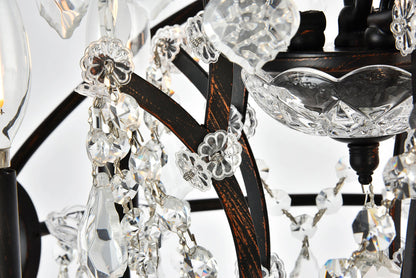 Geneva 5 light Dark Bronze Pendant Clear Royal Cut crystal