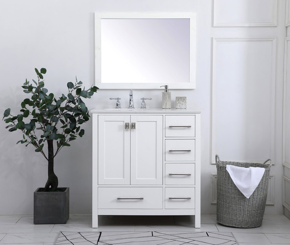 32 inch Single Bathroom Vanity in White
