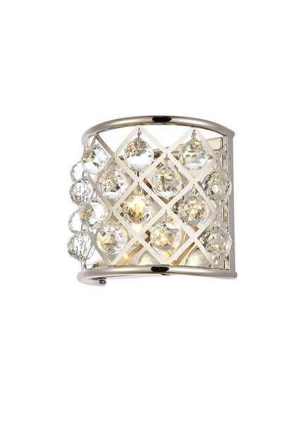Madison 1 light polished Nickel Wall Sconce Clear Royal Cut Crystal