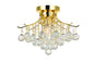 Toureg 3 light Gold Flush Mount Clear Royal Cut Crystal