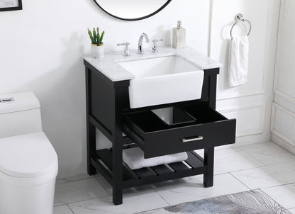 30 inch Single bathroom vanity in black