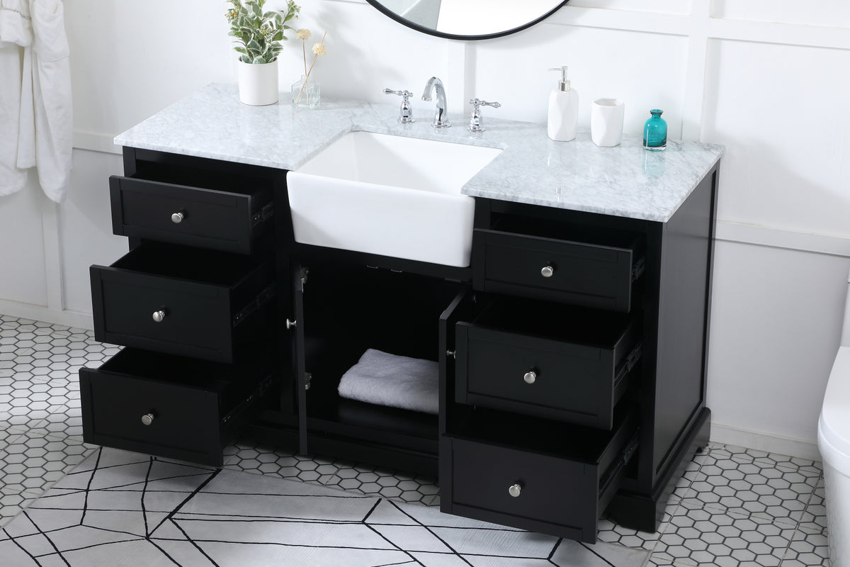 60 inch Single bathroom vanity in black