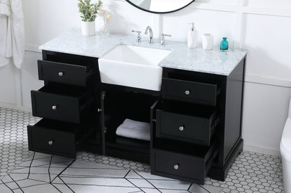60 inch Single bathroom vanity in black