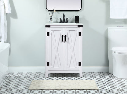 24 inch Single bathroom vanity in white