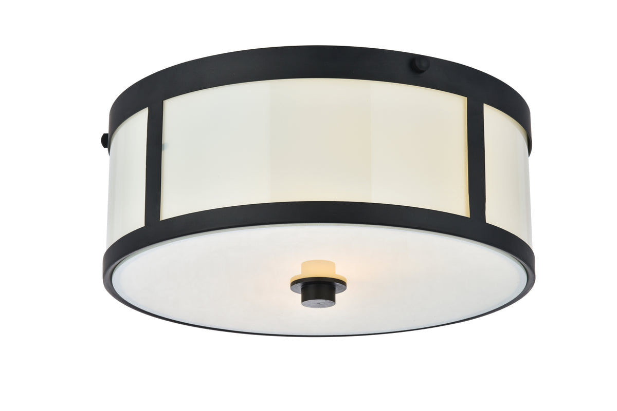Hadrian 2 light 12 inch flat black flush mount