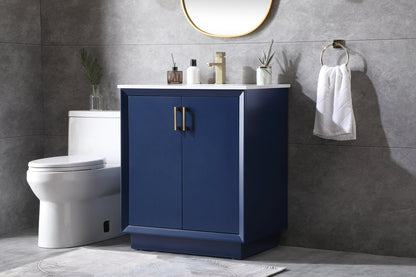 30 Inch SIngle Bathroom Vanity In Blue