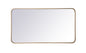Soft corner metal rectangular mirror 22x40 inch in Brass