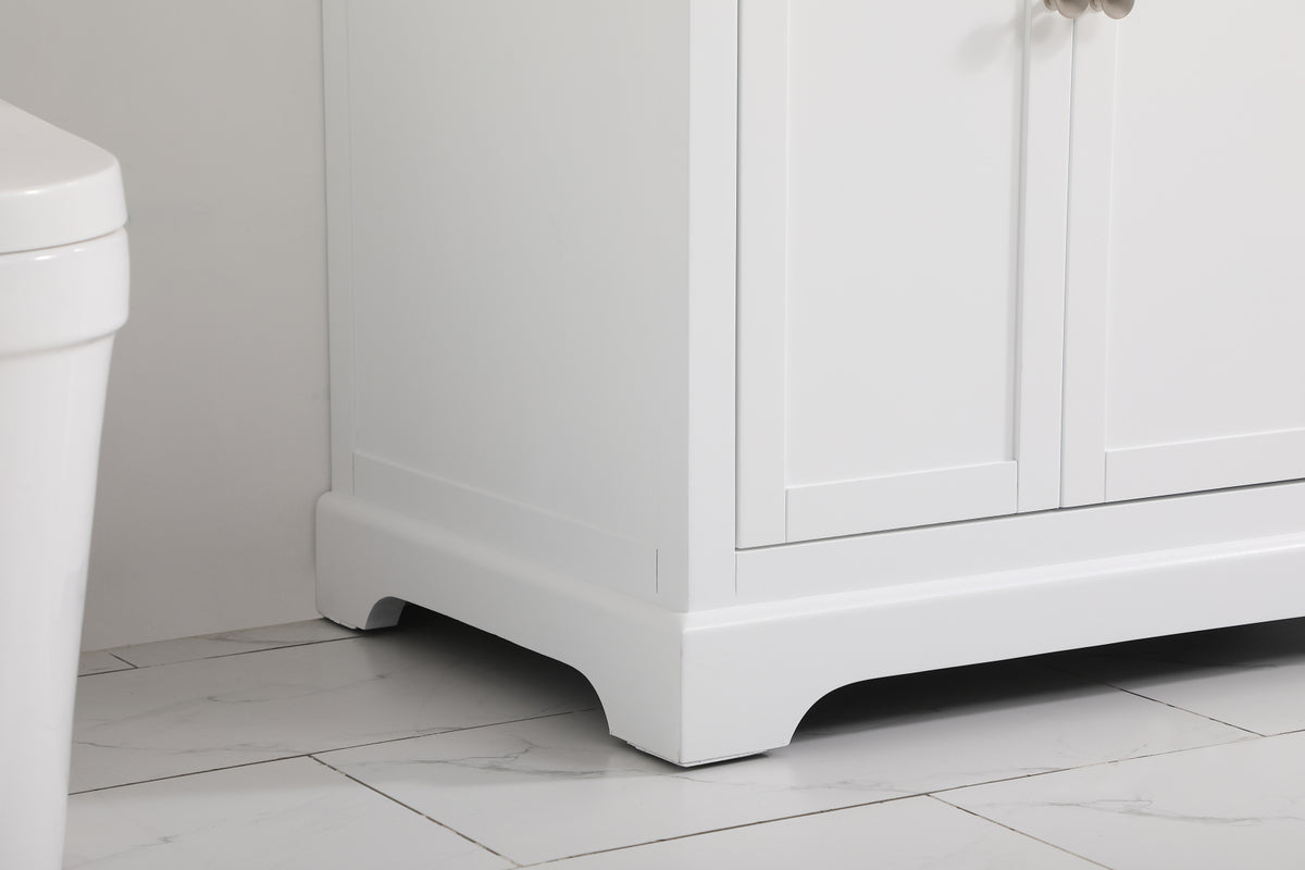 36 inch Single bathroom vanity in white with backsplash