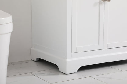 36 inch Single bathroom vanity in white with backsplash