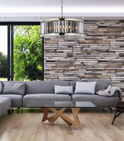 Chelsea 10 light polished nickel Chandelier Silver Shade (Grey) Royal Cut Crystal