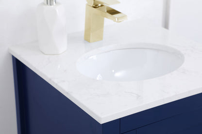 18 inch Single Bathroom Vanity in Blue