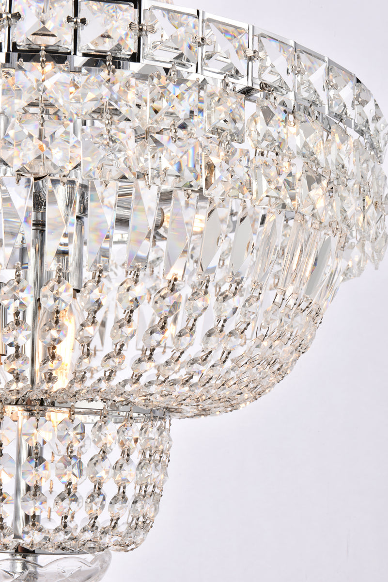 Tranquil 12 light Chrome Pendant Clear Royal Cut Crystal