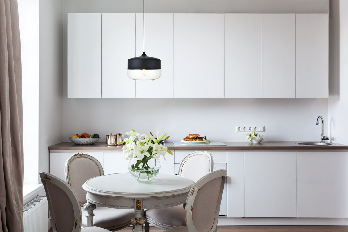 Ashwell 1 Light Black Pendant With Clear Glass