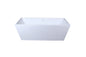 67 inch soaking rectangular bathtub in glossy white