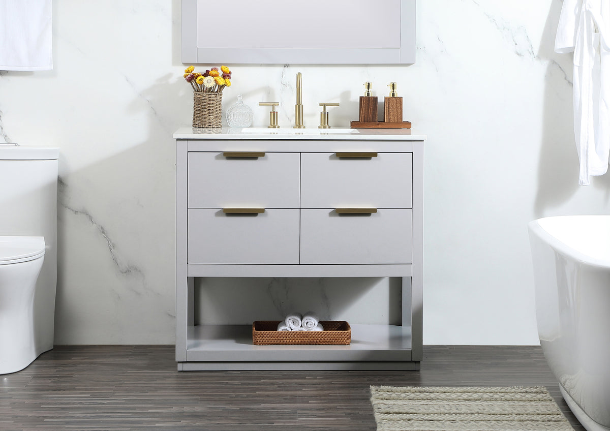 36 inch Single bathroom vanity in grey