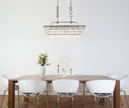 Nordic 32 inch rectangle pendant in antique silver