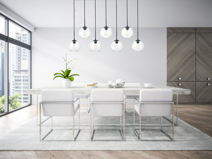 Baxter 7 Lights Black Pendant With Clear Glass