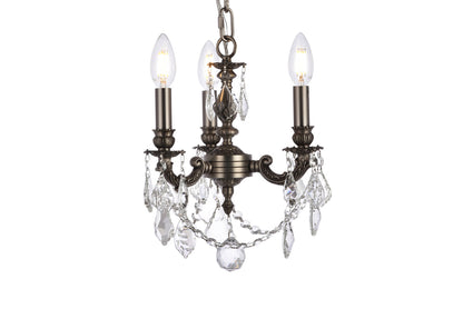 Lillie 3 light Pewter Pendant Clear Royal Cut Crystal