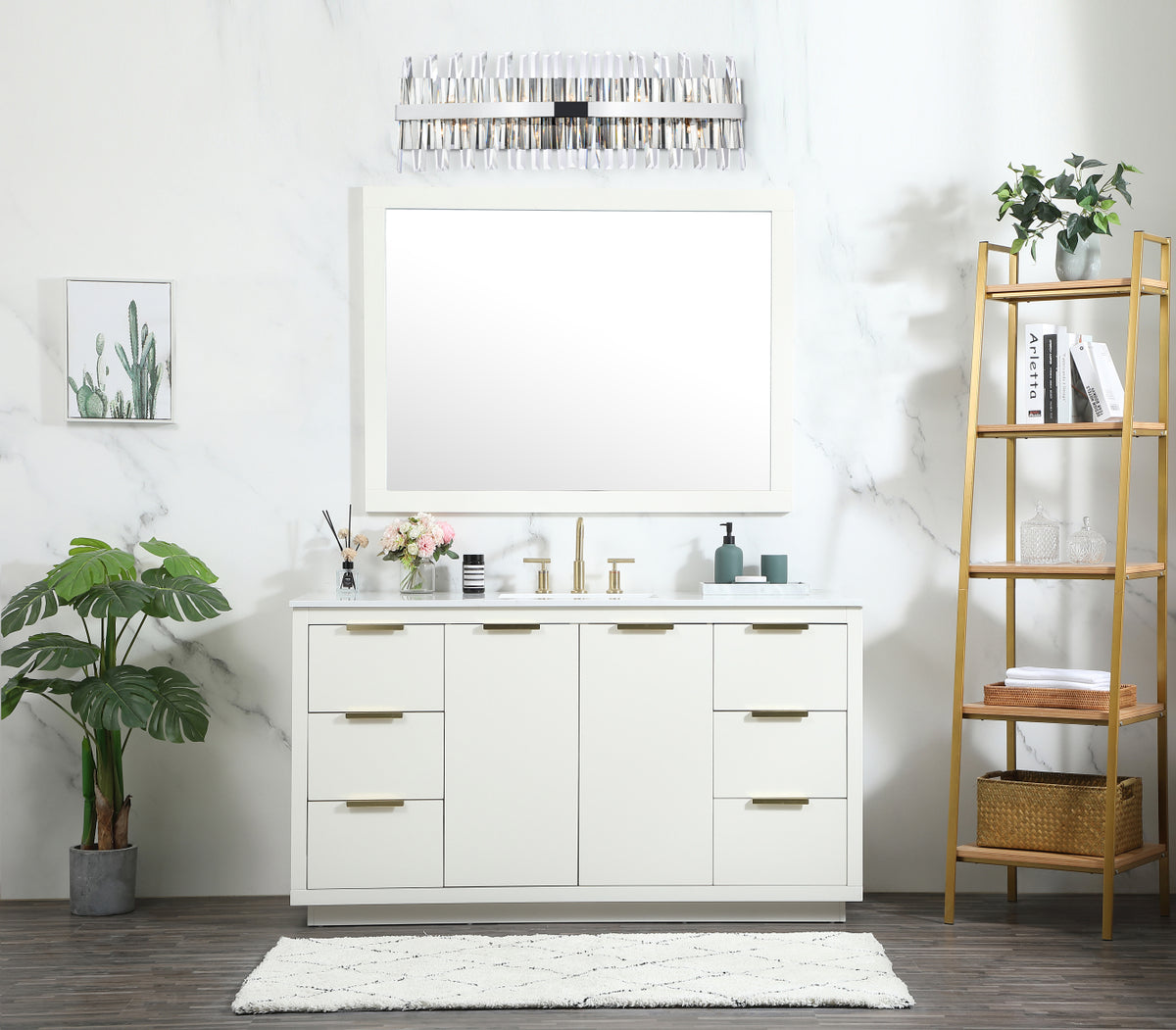 Serephina 36 inch crystal bath sconce in chrome