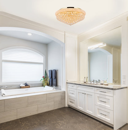 Primo 15 light Gold Flush Mount Clear Royal Cut Crystal