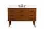 48 inch Single bathroom vanity in teak with backsplash
