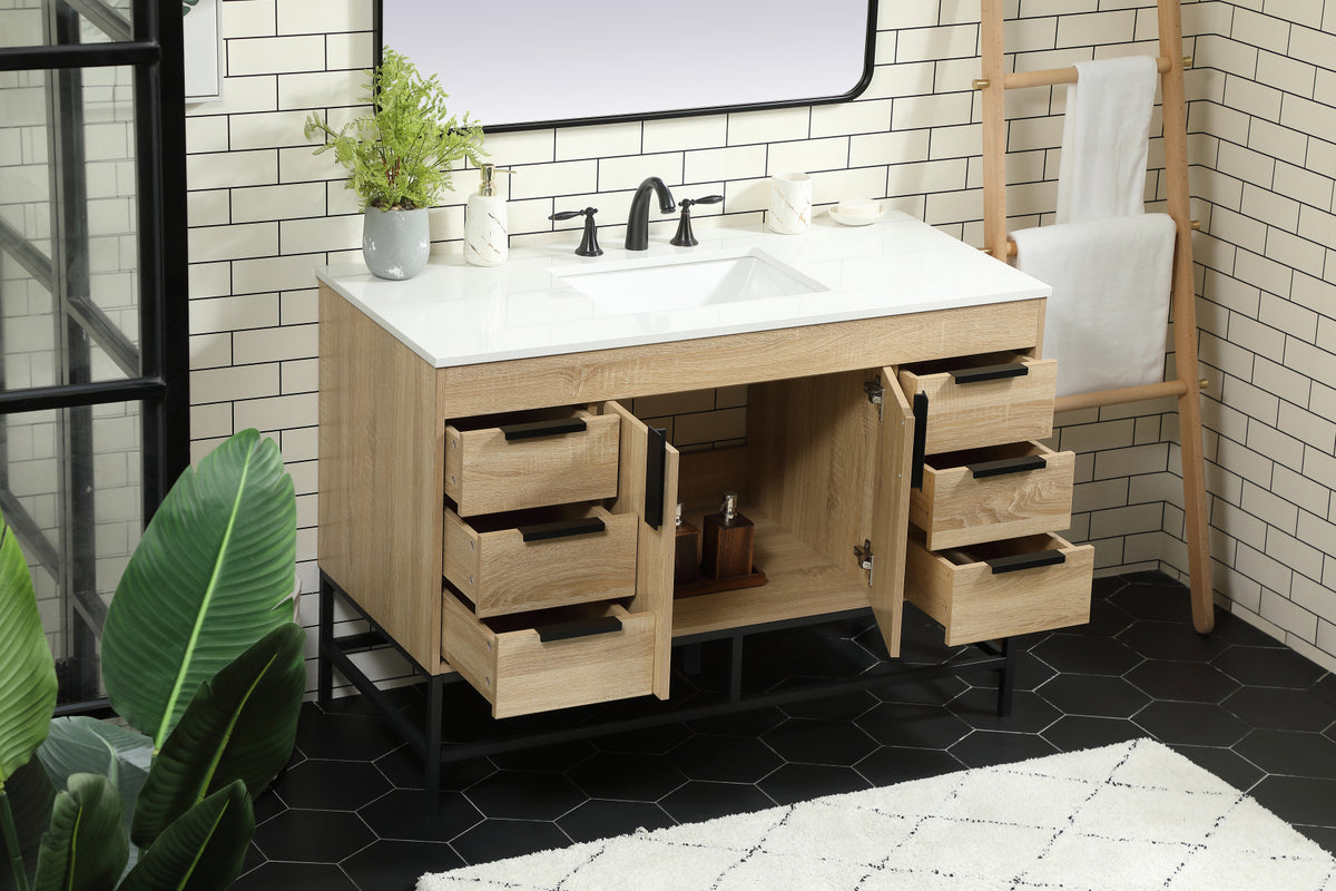 48 inch Single bathroom vanity in mango wood