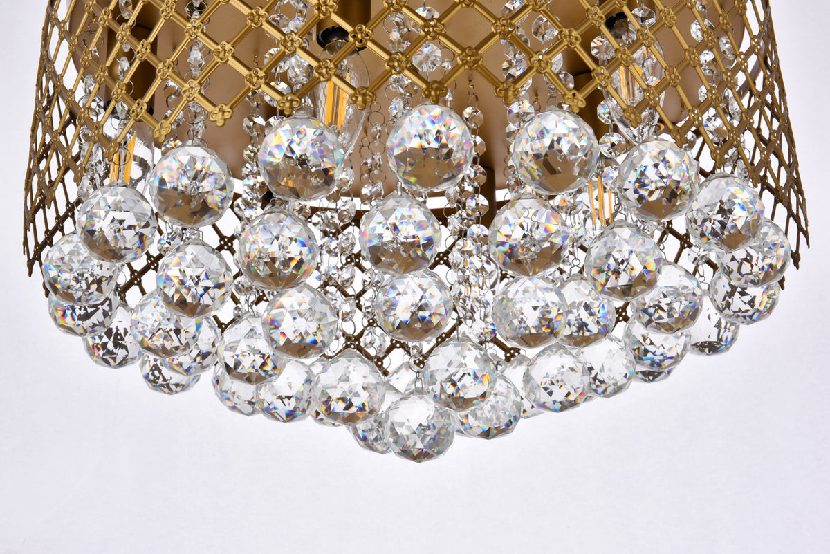 Tully 6 lights brass flush mount