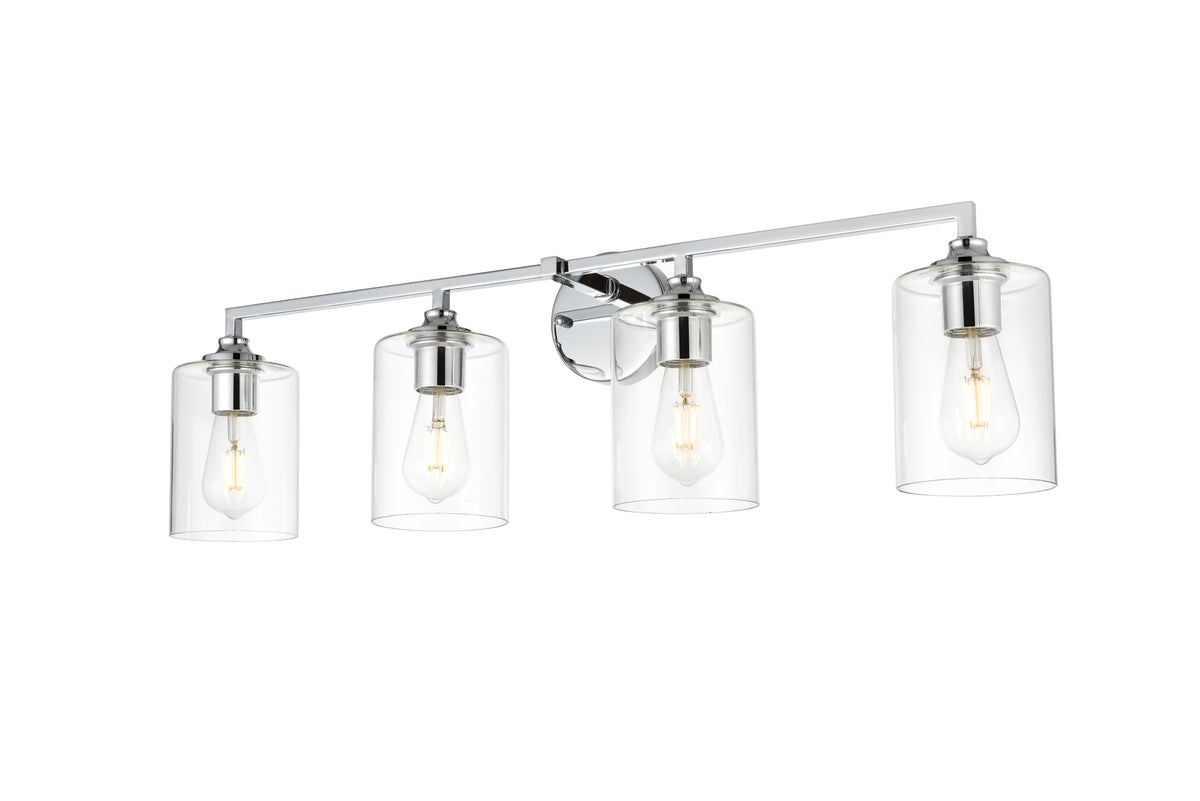 Mayson 4 light Chrome and Clear Bath Sconce