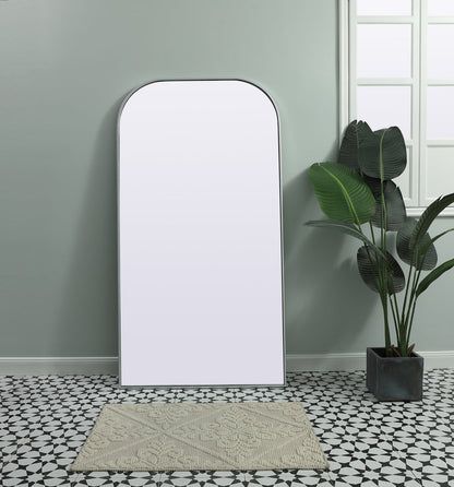 Metal Frame Arch Full Length Mirror 35x66 Inch in Silver