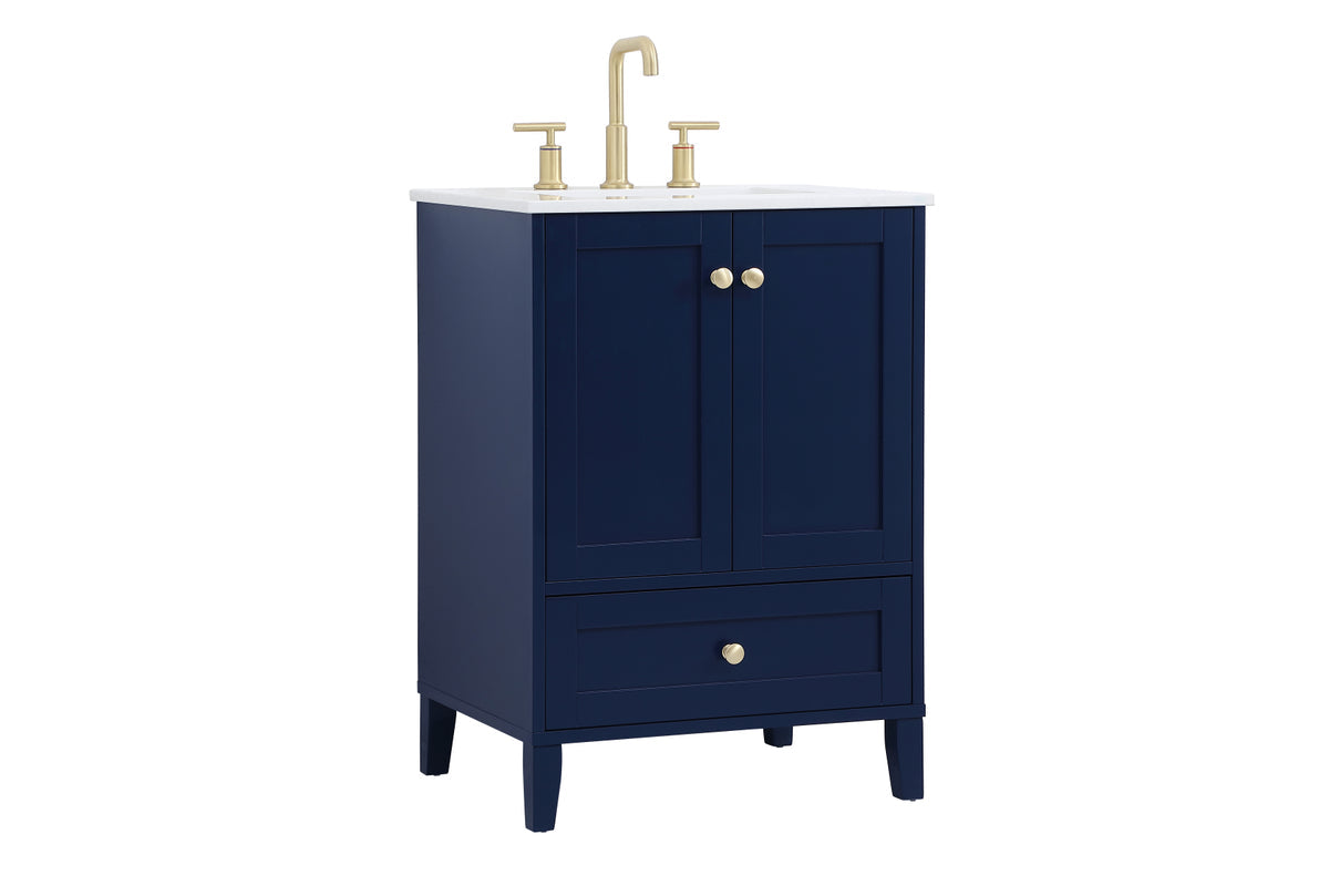 24 inch Single Bathroom Vanity in Blue
