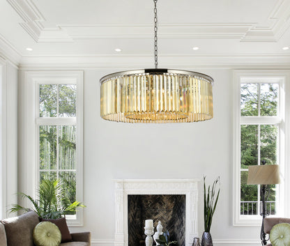 Sydney 10 light polished nickel Chandelier Golden Teak (Smoky) Royal Cut Crystal