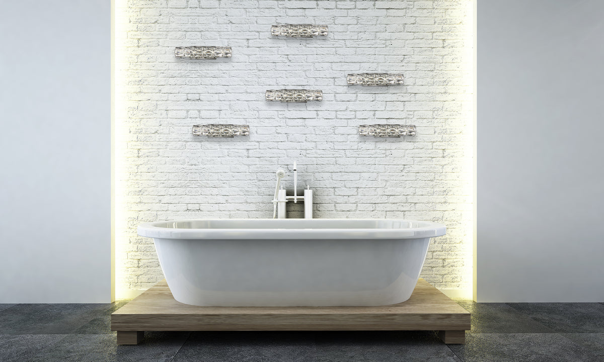 Valetta Integrated LED chip light Chrome Wall Sconce Clear Royal Cut Crystal