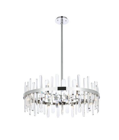 Serena 32 inch crystal round chandelier in chrome