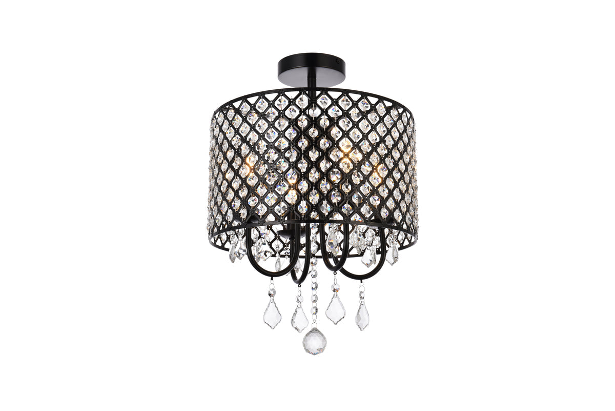 Elise 14 inch flush mount in black