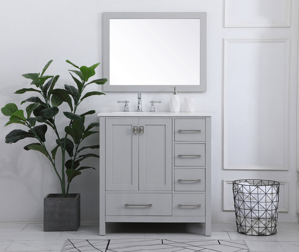 32 inch Single Bathroom Vanity in Gray