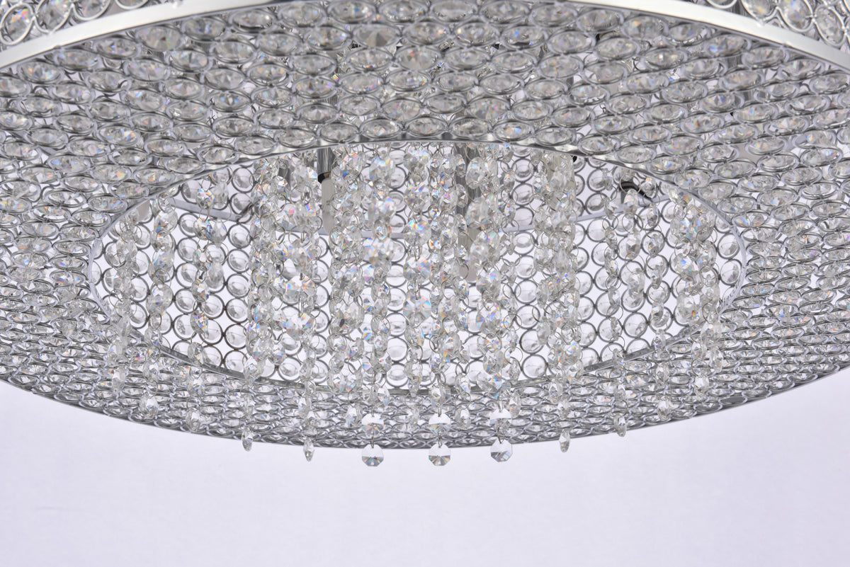 Amelie 10 light Chrome Pendant Clear Royal Cut Crystal