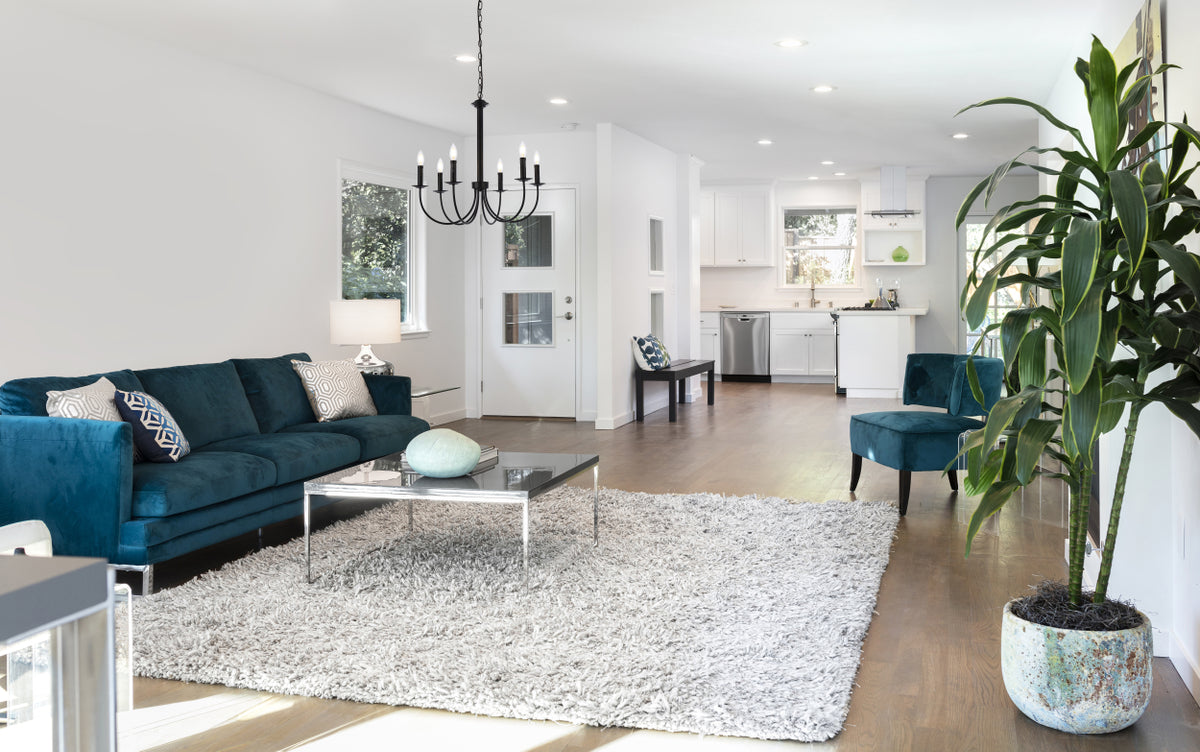 Brielle 6 lights pendant in black