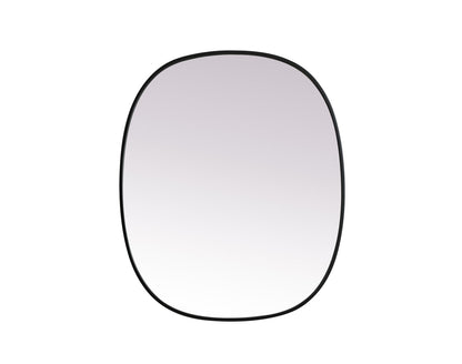 Metal Frame Oval Mirror 30x36 Inch in Black