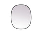 Metal Frame Oval Mirror 30x36 Inch in Black