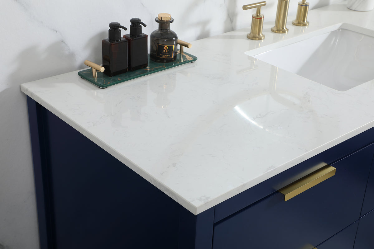 60 inch Single bathroom vanity in blue