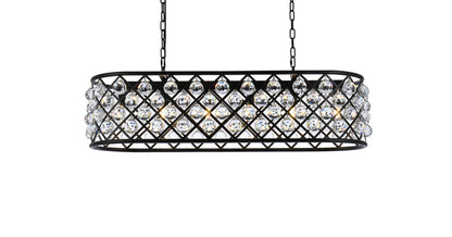 Madison 6 light Matte Black Chandelier Clear Royal Cut Crystal