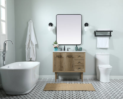 36 inch Single bathroom vanity in natural oak