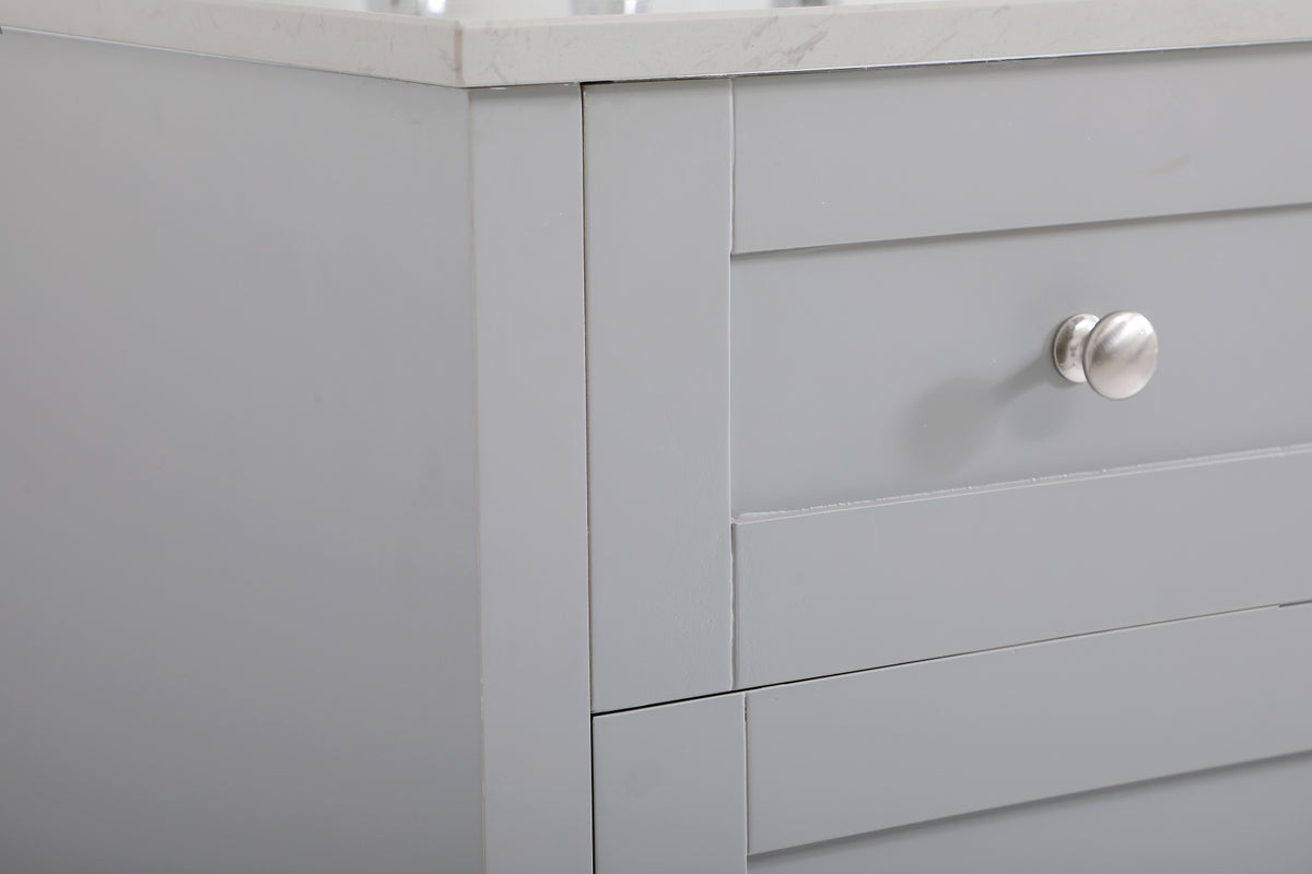 60 inch Double Bathroom Vanity in Grey